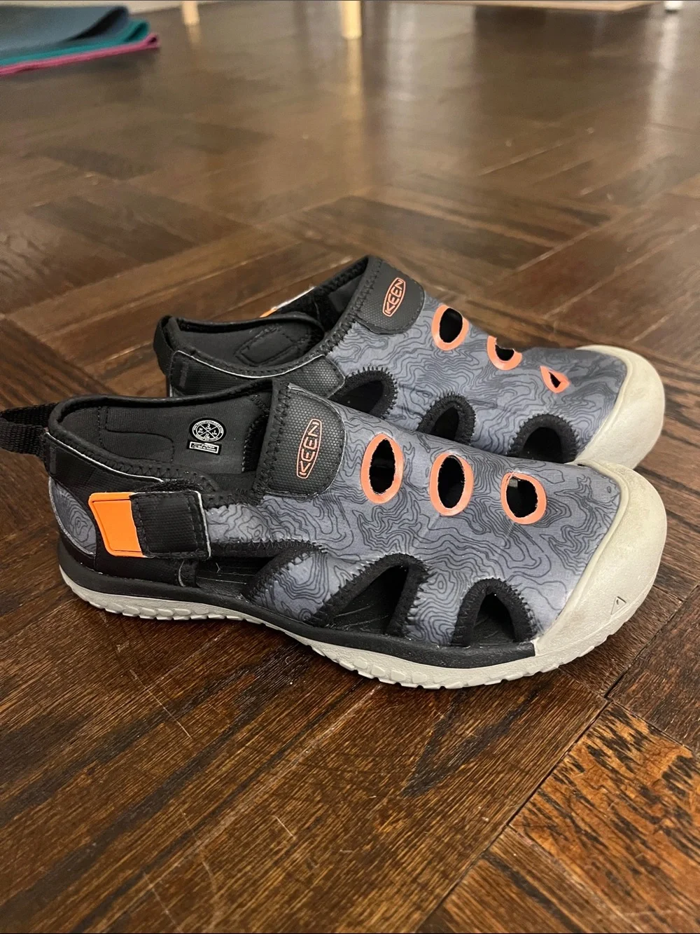 KEEN Kids Gray and Orange Slip-On Water Shoes